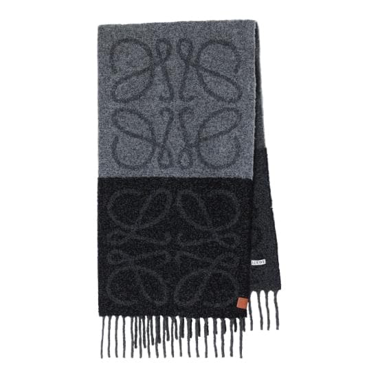 로에베 / 여성 아나그램 울 캐시미어 머플러 F811257X79WO Grey BPG